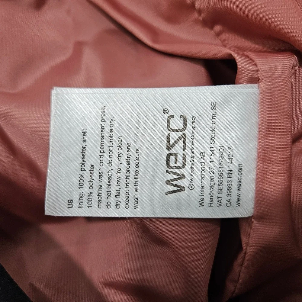 WESC Moritz Teddy Fleece Unisex Jacket Mens XL Ivory Colorblock Zip Up Warm‎